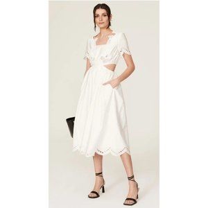 Self-Portrait White Midi Dress